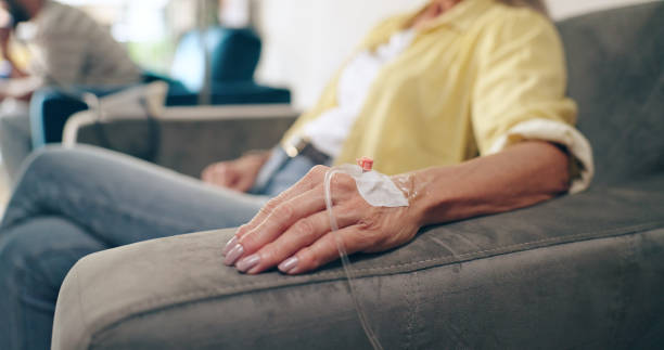 Patient receiving IV infusion therapy