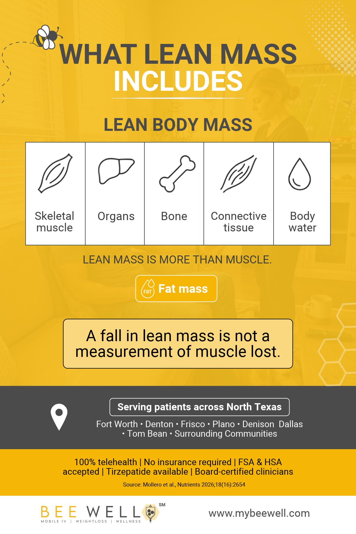 What lean body mass includes beyond skeletal muscle What lean body mass includes beyond skeletal muscle